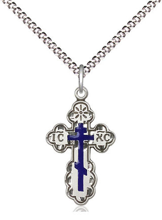 Sterling Silver Saint Olga Cross Medal Religious Jewelry