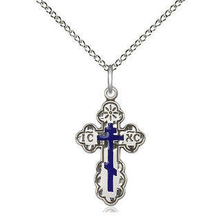 Sterling Silver Saint Olga Cross Medal Religious Jewelry