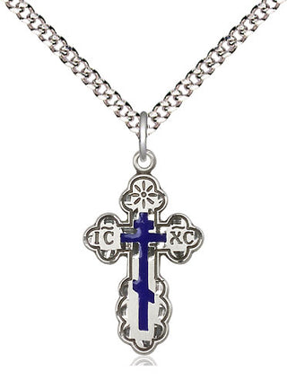 Sterling Silver Saint Olga Cross Medal Religious Jewelry