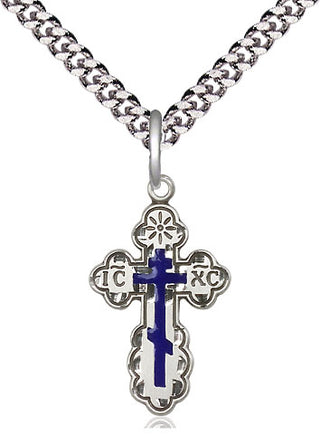 Sterling Silver Saint Olga Cross Medal Religious Jewelry