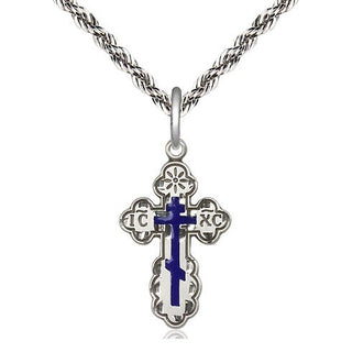 Sterling Silver Saint Olga Cross Medal Religious Jewelry
