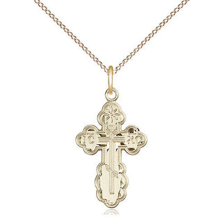 14kt Gold Filled Saint Olga Cross Medal Religious Jewelry