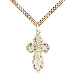 14kt Gold Filled Saint Olga Cross Medal Religious Jewelry