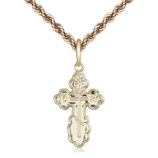 14kt Gold Filled Saint Olga Cross Medal Religious Jewelry