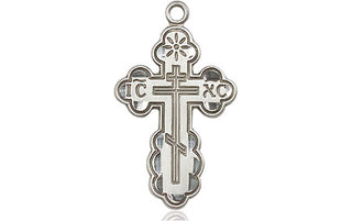 Sterling Silver Saint Olga Cross Medal Religious Jewelry
