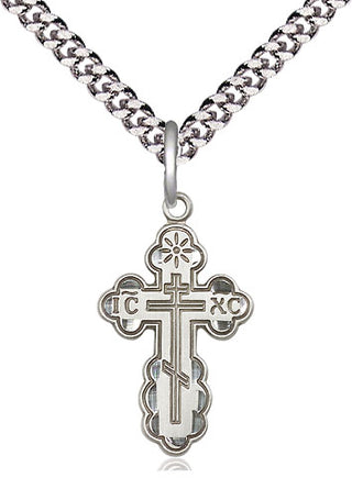 Sterling Silver Saint Olga Cross Medal Religious Jewelry