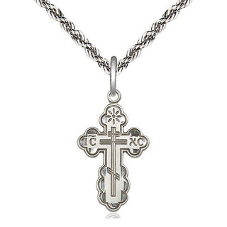 Sterling Silver Saint Olga Cross Medal Religious Jewelry