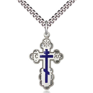 Sterling Silver Saint Olga Cross Medal Religious Jewelry