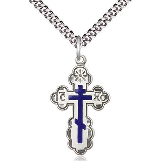 Sterling Silver Saint Olga Cross Medal Religious Jewelry