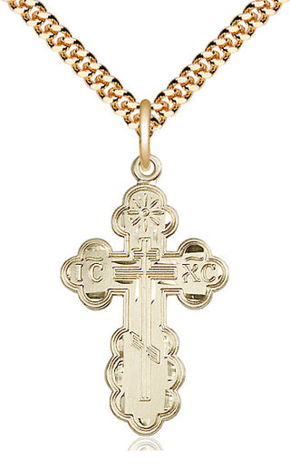 14kt Gold Filled Saint Olga Cross Medal Religious Jewelry