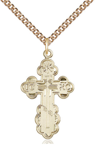 14kt Gold Filled Saint Olga Cross Medal Religious Jewelry
