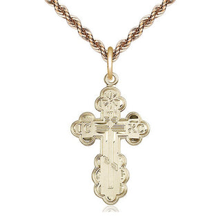 14kt Gold Filled Saint Olga Cross Medal Religious Jewelry