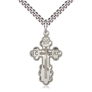 Pewter Saint Olga Cross Medal Religious Jewelry