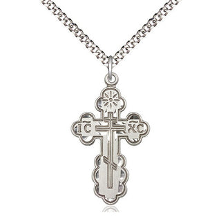 Pewter Saint Olga Cross Medal Religious Jewelry