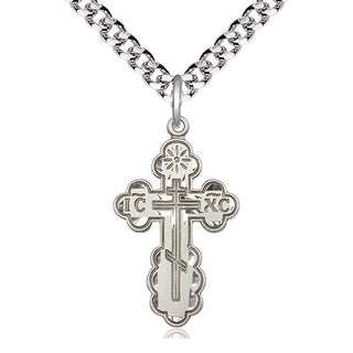 Sterling Silver Saint Olga Cross Medal Religious Jewelry