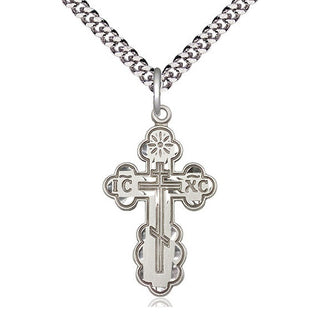 Sterling Silver Saint Olga Cross Medal Religious Jewelry