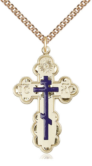 14kt Gold Filled Saint Olga Cross Medal Catholic Jewelry
