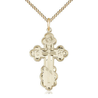 14kt Gold Filled Saint Olga Cross Medal Catholic Jewelry