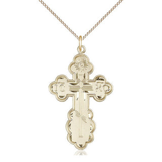 14kt Gold Filled Saint Olga Cross Medal Catholic Jewelry