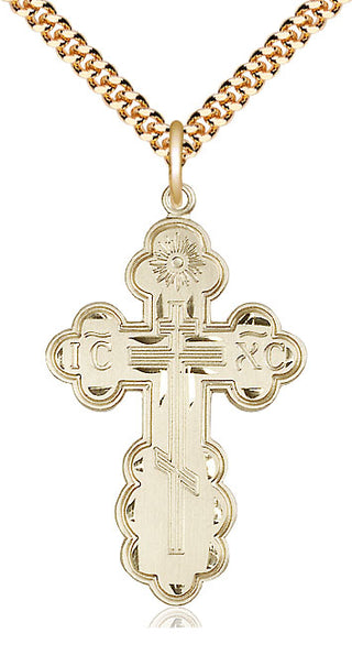 14kt Gold Filled Saint Olga Cross Medal Catholic Jewelry