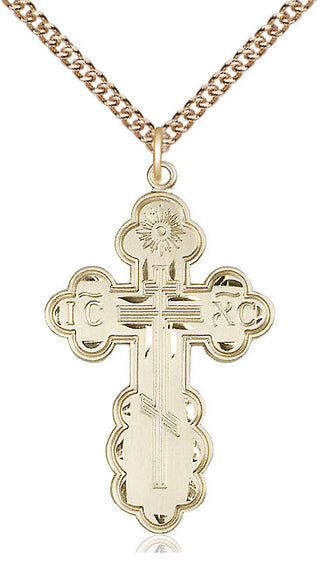 14kt Gold Filled Saint Olga Cross Medal Catholic Jewelry