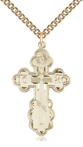 14kt Gold Filled Saint Olga Cross Medal Catholic Jewelry