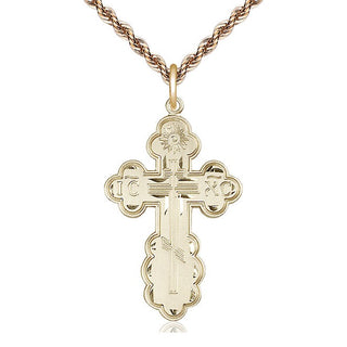 14kt Gold Filled Saint Olga Cross Medal Catholic Jewelry