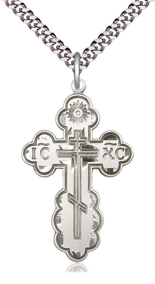 Pewter Saint Olga Cross Medal Catholic Jewelry