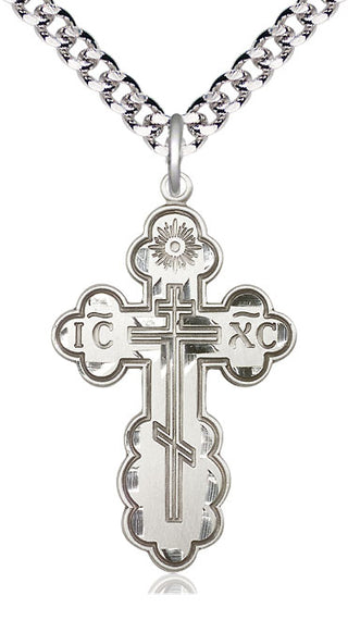 Sterling Silver Saint Olga Cross Medal Catholic Jewelry