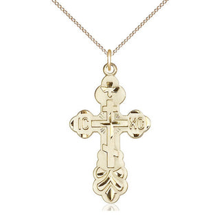 14kt Gold Filled Cross Medal Catholic Jewelry