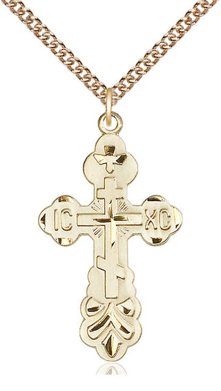 14kt Gold Filled Cross Medal Catholic Jewelry