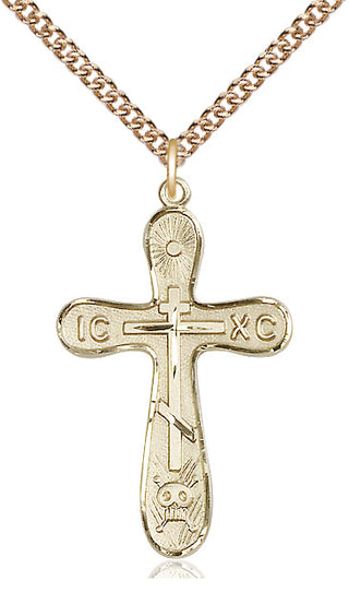 14kt Gold Golgotha Cross Medal