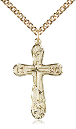 14kt Gold Golgotha Cross Medal