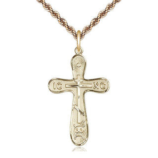 14kt Gold Golgotha Cross Medal