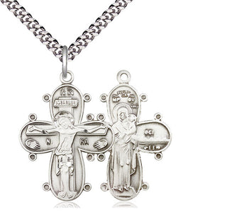 Sterling Silver Christine Cross Medal Catholic Jewelry