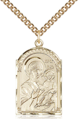 14kt Gold Mother of God Medal