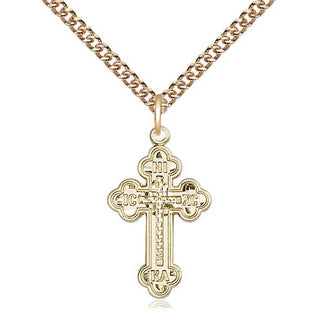 14kt Gold Filled Russian Cross Medal Religious Jewelry