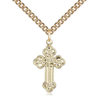 14kt Gold Filled Russian Cross Medal Religious Jewelry