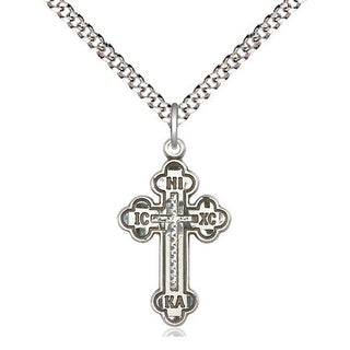 Sterling Silver Russian Cross Medal Religious Jewelry