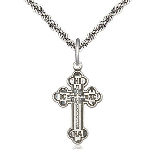 Sterling Silver Russian Cross Medal Religious Jewelry