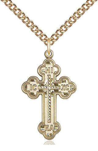 14kt Gold Filled Russian Cross Medal Catholic Jewelry