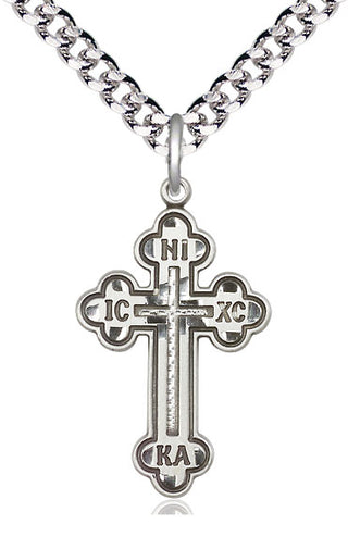 Pewter Russian Cross Medal Catholic Jewelry
