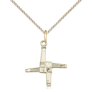 14kt Gold Saint Brigid Cross Medal