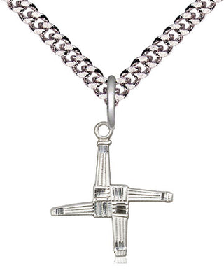 Pewter Saint Brigid Cross Medal Religious Jewelry