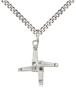 Pewter Saint Brigid Cross Medal Religious Jewelry