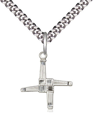Sterling Silver Saint Brigid Cross Medal Religious Jewelry