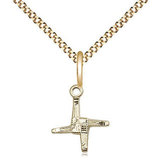 14kt Gold Filled Saint Brigid Cross Medal Religious and Catholic Jewelry