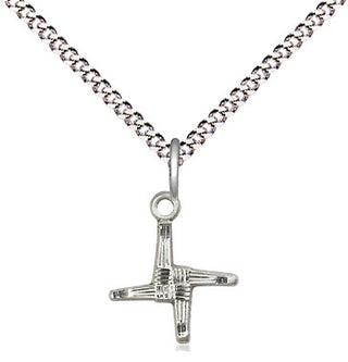 Sterling Silver Saint Brigid Cross Medal Religious and Catholic Jewelry