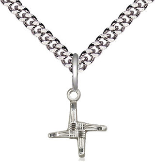 Sterling Silver Saint Brigid Cross Medal Religious and Catholic Jewelry