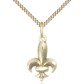 14kt Gold Filled Fleur de Lis Medal Religious Jewelry